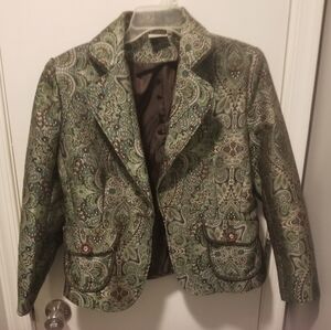 Pre-loved Modern Images Women's Brown, Green and Tan Blazer